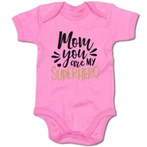 G-graphics Kurzarmbody Baby Body - Mom you are my superhero mit Spruch / Sprüche • Babykleidung • Geschenk zum Muttertag / zur Geburt / Taufe / Babyshower / Babyparty • Strampler