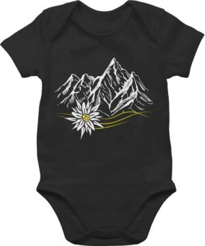 Shirtracer Shirtbody Edelweiß Berge Wandern Wanderlust Berg ruft Alpen Mode für Oktoberfest Baby Outfit