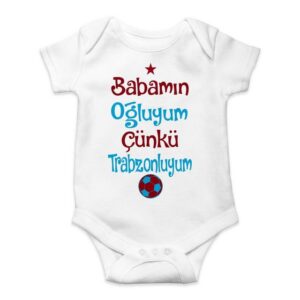 Cennet Baby Kurzarmbody Trabzonspor Fan Baby Body Trabzon Babamin Ogluyum