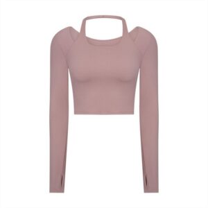 AFAZ New Trading UG Langarmwickelbody Modisches und vielseitiges Neckholder-Langarmshirt für Damen