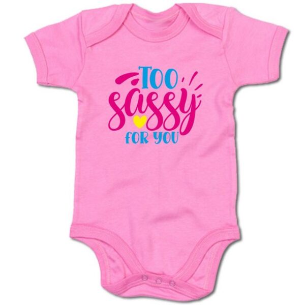 G-graphics Kurzarmbody Baby Body - Too sassy for you mit Spruch / Sprüche • Babykleidung • Geschenk zur Geburt / Taufe / Babyshower / Babyparty • Strampler