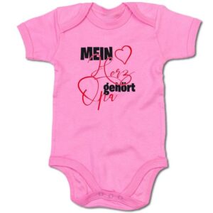 G-graphics Kurzarmbody Baby Body - Mein Herz gehört Opa mit Spruch / Sprüche • Babykleidung • Geschenk zur Geburt / Taufe / Babyshower / Babyparty • Strampler