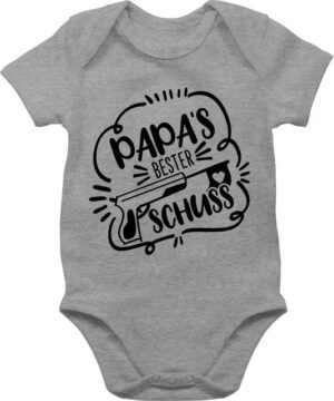 Shirtracer Shirtbody Papas bester Treffer Comic schwarz Geschenk Vatertag Baby