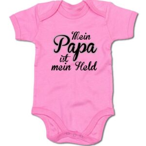 G-graphics Kurzarmbody Baby Body - Mein Papa ist mein Held mit Spruch / Sprüche • Babykleidung • Geschenk zum Vatertag / zur Geburt / Taufe / Babyshower / Babyparty • Strampler