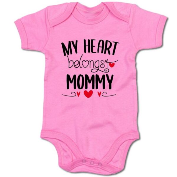 G-graphics Kurzarmbody Baby Body - My Heart belongs to Mommy mit Spruch / Sprüche • Babykleidung • Geschenk zum Muttertag / zur Geburt / Taufe / Babyshower / Babyparty • Strampler