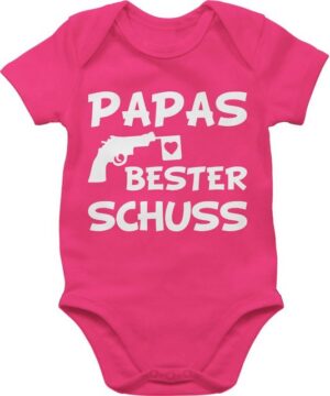 Shirtracer Shirtbody Papas bester Treffer - weiß Geschenk Vatertag Baby