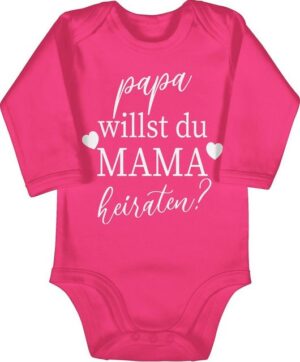 Shirtracer Shirtbody Papa willst du Mama heiraten - Willst Du meine Mama heiraten Neugebore Hochzeit - Baby