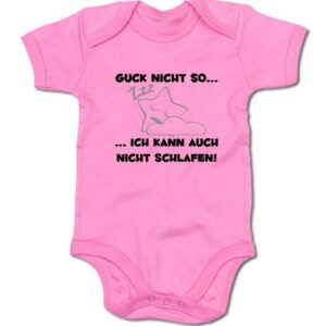 G-graphics Kurzarmbody Baby Body - Guck nicht so... ich kann auch nicht schlafen! mit Spruch / Sprüche • Babykleidung • Geschenk zur Geburt / Taufe / Babyshower / Babyparty • Strampler