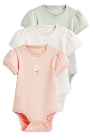 Next Kurzarmbody Babybodys mit Puffärmeln im 3er-Pack (3-tlg)