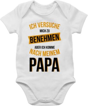 Shirtracer Shirtbody Ich versuche mich zu benehmen aber ich komme nach meinem Papa - schwar Sprüche Baby