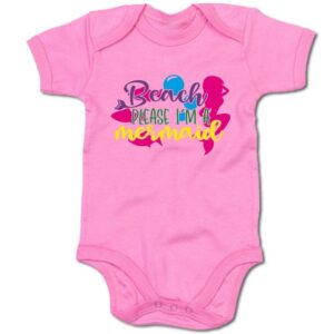 G-graphics Kurzarmbody Baby Body - Beach please I´m a mermaid mit Spruch / Sprüche • Babykleidung • Geschenk zur Geburt / Taufe / Babyshower / Babyparty • Strampler