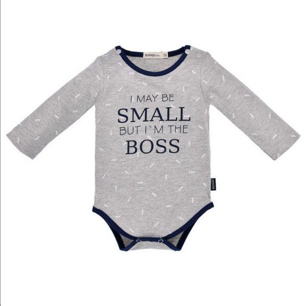 BONDI Langarmbody Baby Body mit Spruck "I may be SMALL but I´m the BOSS"