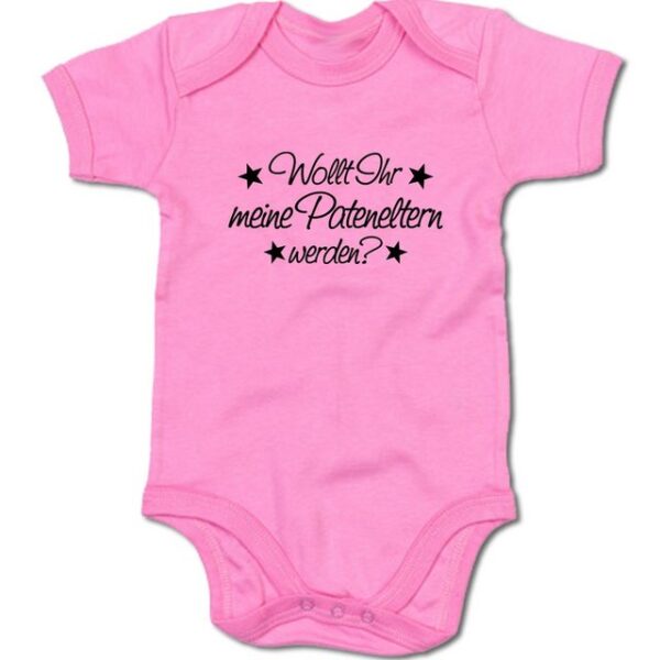 G-graphics Kurzarmbody Baby Body - Wollt Ihr meine Pateneltern werden? mit Spruch / Sprüche • Babykleidung • Geschenk zur Geburt / Babyshower / Babyparty / als Überraschung • Strampler