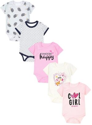 TupTam Kurzarmbody TupTam Mädchen Baby Body Kurzarm in Unifarben - 5er Pack