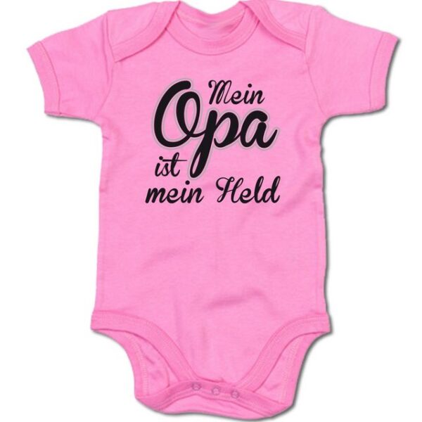 G-graphics Kurzarmbody Baby Body - Mein Opa ist mein Held mit Spruch / Sprüche • Babykleidung • Geschenk zum Vatertag / zur Geburt / Taufe / Babyshower / Babyparty • Strampler