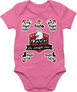 Shirtracer Shirtbody Papa du schaffst das! - Reiten Geschenk Vatertag Baby