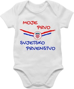 Shirtracer Shirtbody Meine erste WM Kroatien kroatisch 2024 Fussball EM Fanartikel Baby