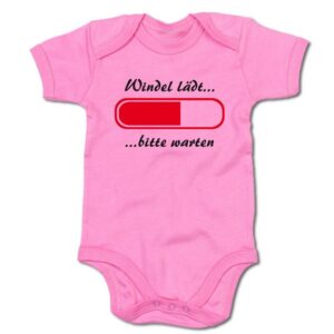 G-graphics Kurzarmbody Baby Body - Windel lädt … bitte warten mit Spruch / Sprüche • Babykleidung • Geschenk zur Geburt / Taufe / Babyshower / Babyparty • Strampler