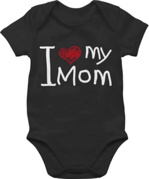 Shirtracer Shirtbody I love my mom quer weiß (1-tlg) Muttertagsgeschenk