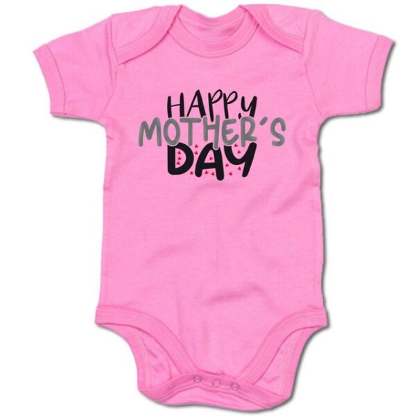 G-graphics Kurzarmbody Baby Body - Happy mothers day mit Spruch / Sprüche • Babykleidung • Geschenk zum Muttertag / zur Geburt / Taufe / Babyshower / Babyparty • Strampler