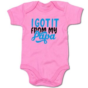 G-graphics Kurzarmbody I got it from my Papa Baby Body mit Spruch / Sprüche / Print / Motiv