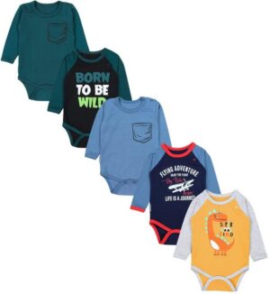 TupTam Langarmbody TupTam Jungen Baby Body Langarm Unifarben 5er Pack