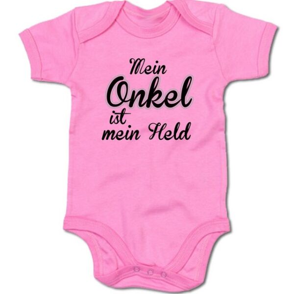 G-graphics Kurzarmbody Baby Body - Mein Onkel ist mein Held mit Spruch / Sprüche • Babykleidung • Geschenk zur Geburt / Taufe / Babyshower / Babyparty • Strampler