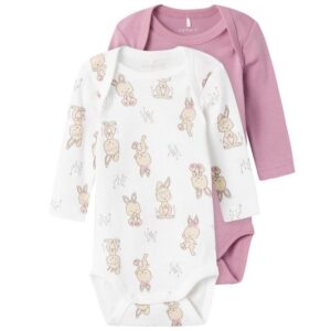 Name It Langarmbody NBFBODY 2P LS ORCHID HAZE RABBIT NOOS (2-tlg) aus Bio-Baumwolle mit Baumwolle