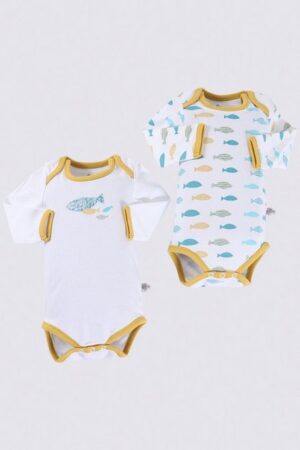 Ecocotton Langarmbody Baby Langarm Body Set DODO aus 100% Bio Baumwolle (2-teilig) (2er Pack) Bio-Baumwolle