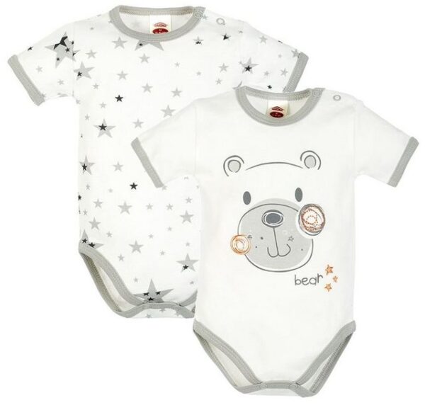 Makoma Kurzarmbody Baby Body Kurzarm Neutral Jungen & Mädchen Teddy (Set