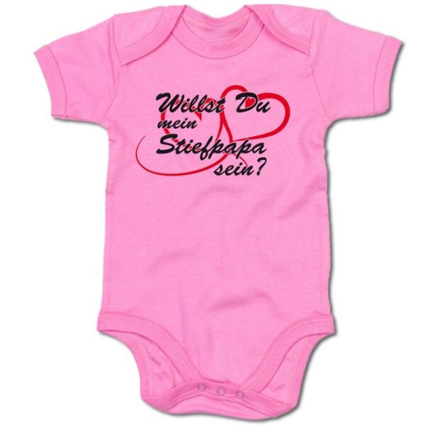 G-graphics Kurzarmbody Baby Body - Willst Du mein Stiefpapa sein? mit Spruch/Sprüche • Geschenk zur Geburt/Babyparty