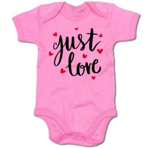 G-graphics Kurzarmbody Baby Body - Just love mit Spruch / Sprüche • Babykleidung • Geschenk zur Geburt / Taufe / Babyshower / Babyparty • Strampler