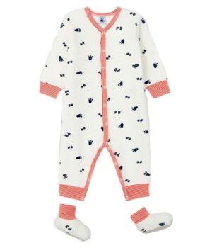 Petit Bateau Wickelbody Petit Bateau Frottee Anzug mit Schühchen allover Footprin