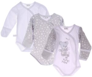 La Bortini Wickelbody Wickelbodys 3er Pack Baby Body #44 50 56 62 68 74 80 86 92 98