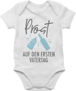 Shirtracer Shirtbody Prost auf den ersten Vatertag - grau/blau Geschenk Vatertag Baby