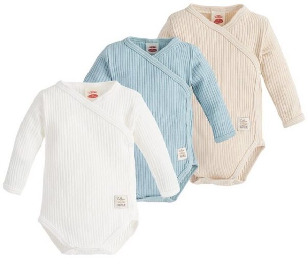 Makoma Wickelbody Baby Langarm Wickelbody Body Neugeborene Jungen & Mädchen (Spar-Set