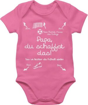 Shirtracer Shirtbody Papa du schaffst das Fußball - weiß Sprüche Baby