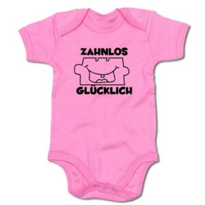 G-graphics Kurzarmbody Baby Body - Zahnlos glücklich mit Spruch / Sprüche • Babykleidung • Geschenk zur Geburt / Taufe / Babyshower / Babyparty • Strampler