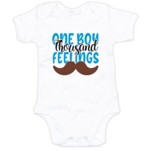 G-graphics Kurzarmbody Baby Body - One boy – thousand feelings mit Spruch / Sprüche • Babykleidung • Geschenk zur Geburt / Taufe / Babyshower / Babyparty • Strampler