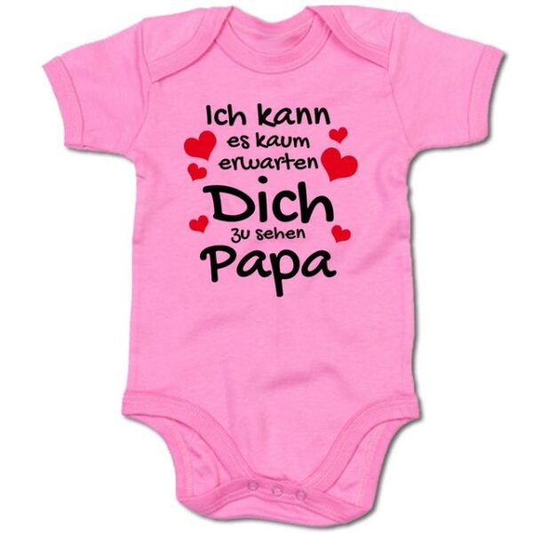 G-graphics Kurzarmbody Baby Body - Ich kann es kaum erwarten Dich zu sehen Papa mit Spruch / Sprüche • Babykleidung • Geschenk für den Papa „to be“ • Strampler