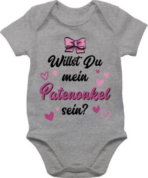 Shirtracer Shirtbody Willst du mein Patenonkel sein schwarz rosa Patenonkel Baby