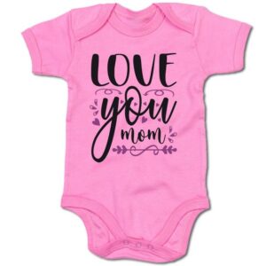 G-graphics Kurzarmbody Baby Body - Love you mom mit Spruch / Sprüche • Babykleidung • Geschenk zum Muttertag / zur Geburt / Taufe / Babyshower / Babyparty • Strampler