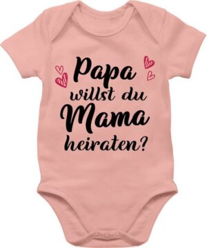 Shirtracer Shirtbody Papa willst du Mama heiraten - Neugeborenen Heiratsantrag Willst Du me Hochzeit - Baby