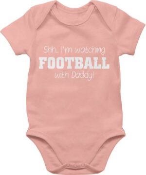 Shirtracer Shirtbody Shh...I'm watching football with Daddy! - weiß Sport & Bewegung Baby