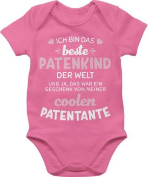 Shirtracer Shirtbody Ich bin das beste Patenkind der Welt weiß/rosa Patentante