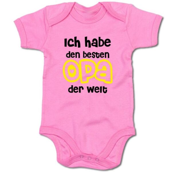 G-graphics Kurzarmbody Baby Body - Ich habe den besten Opa der Welt mit Spruch / Sprüche • Babykleidung • Geschenk zum Vatertag / zur Geburt / Taufe / Babyshower / Babyparty • Strampler