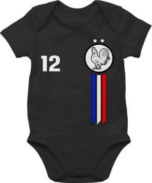 Shirtracer Shirtbody 12. Mann Frankreich Emblem 2024 Fussball EM Fanartikel Baby