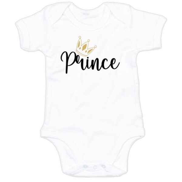 G-graphics Kurzarmbody Prince Baby Body mit Spruch / Sprüche / Print / Motiv