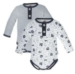 Makoma Langarmbody Baby Body Langarm für Neugeborene Jungen & Mädchen Le Mer (Set