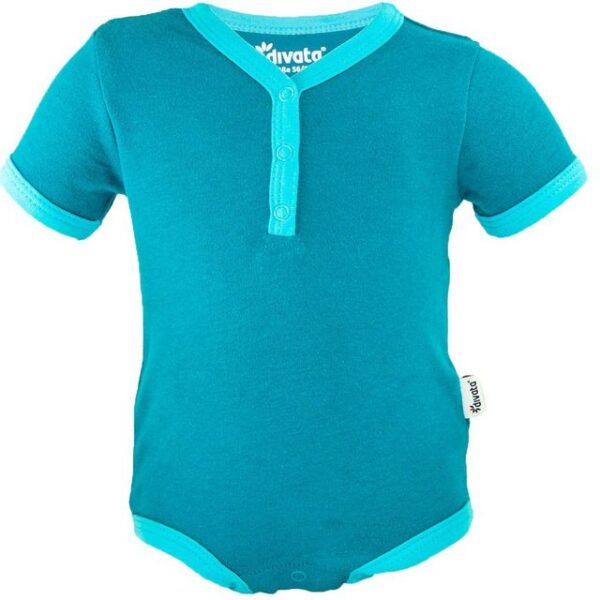 divata Kurzarmbody Kurzarm Baby Body mit Henley-Ausschnitt